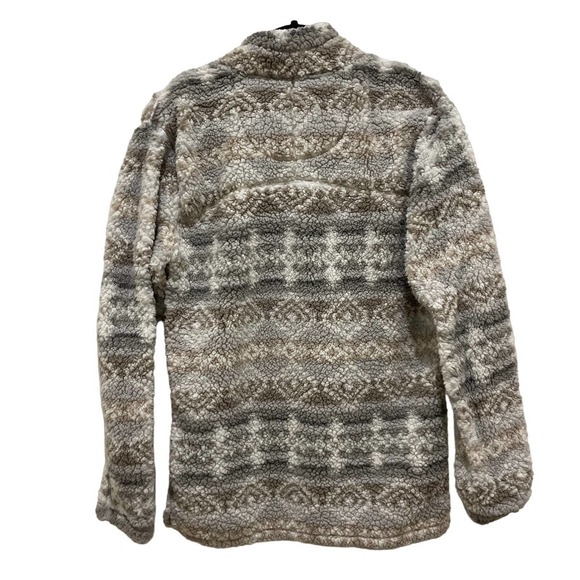 Cabin Fever by Ramatex Gray & Brown Sherpa Pullover Sweater - Picture 2 of 6